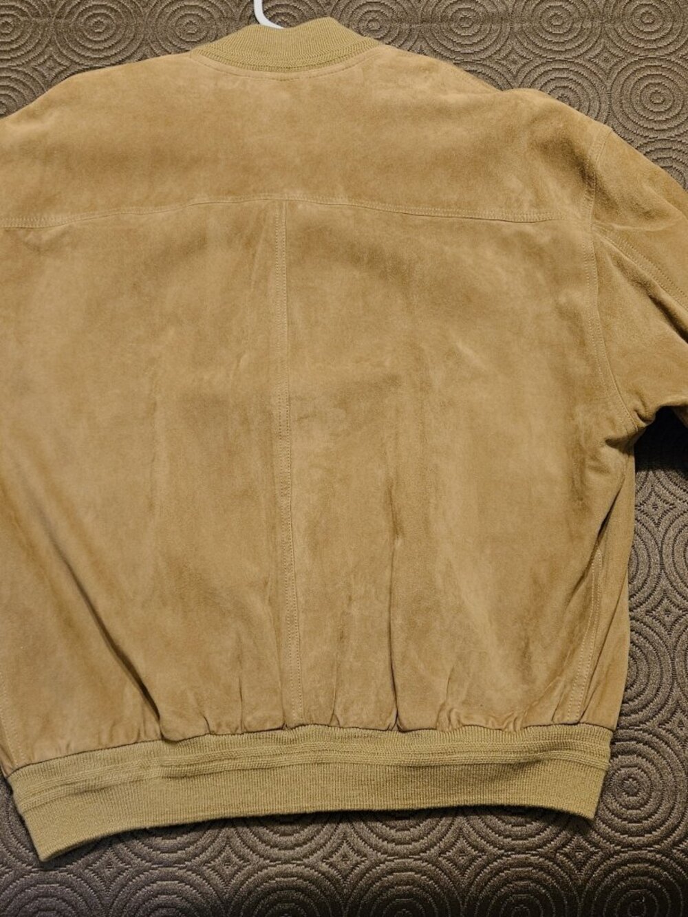 SAKS FIFTH AVE MENS SUPPLE GOAT SKIN SUEDE Carmel Brown Button Up Size 40 US M - Picture 8 of 9